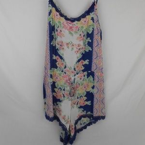 In Bloom Jonquil Blue Floral Print Romper Pajama